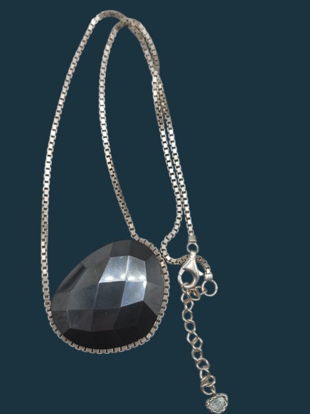 Silpada Sterling Silver Ignite Faceted Hematite Pendant Necklace 20" #N2917